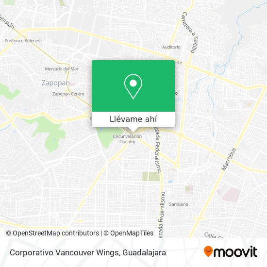 Mapa de Corporativo Vancouver Wings