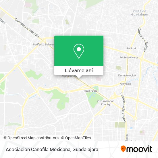 Mapa de Asociacion Canofila Mexicana