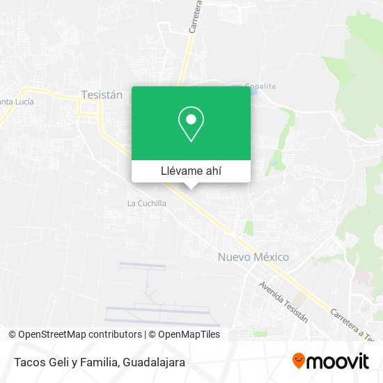 Mapa de Tacos Geli y Familia