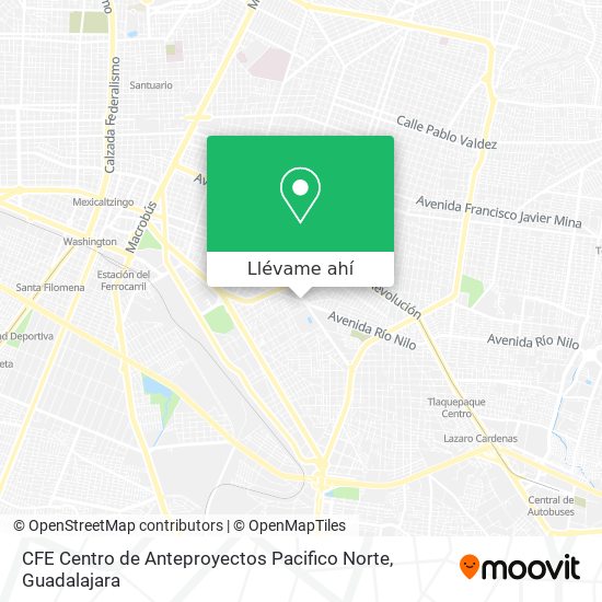 Mapa de CFE Centro de Anteproyectos Pacifico Norte