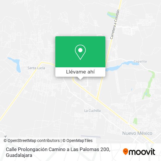 Mapa de Calle Prolongación Camino a Las Palomas 200