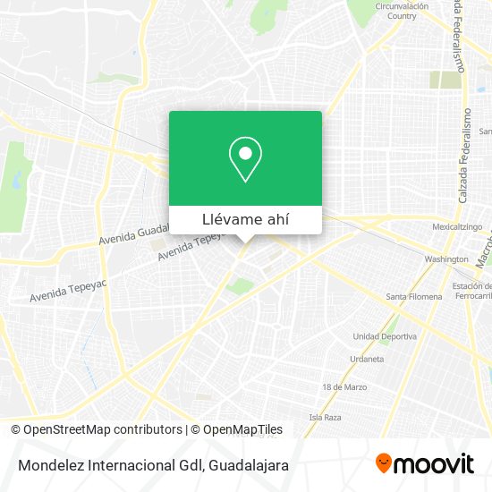 Mapa de Mondelez Internacional Gdl