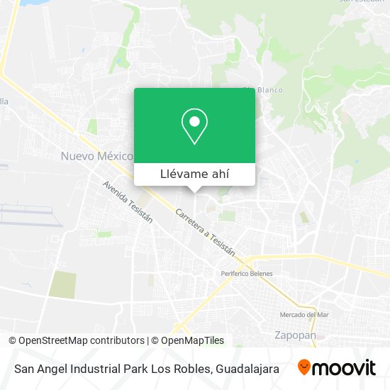 Mapa de San Angel Industrial Park Los Robles