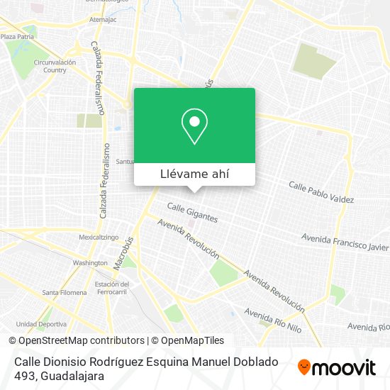 Mapa de Calle Dionisio Rodríguez Esquina Manuel Doblado 493