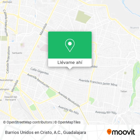 Mapa de Barrios Unidos en Cristo, A.C.