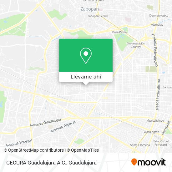 Mapa de CECURA Guadalajara A.C.