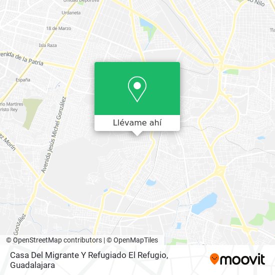 Mapa de Casa Del Migrante Y Refugiado El Refugio