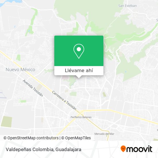 ¿Cómo llegar a Valdepeñas Colombia en Zapopan en Autobús o Tren?