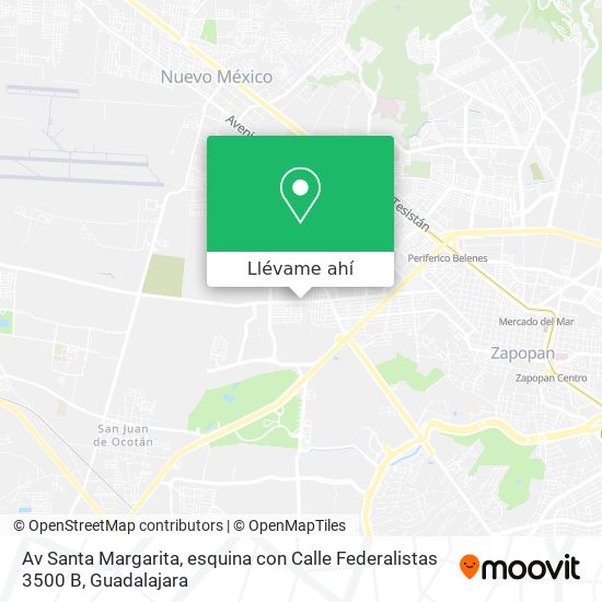 Mapa de Av Santa Margarita, esquina con Calle Federalistas 3500 B