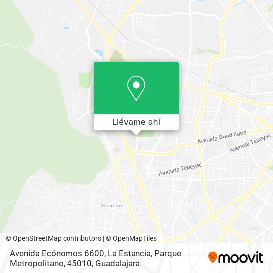 Mapa de Avenida Ecónomos 6600, La Estancia, Parque Metropolitano, 45010
