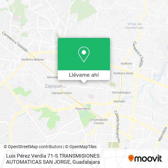 Mapa de Luis Pérez Verdia 71-S TRANSMISIONES AUTOMATICAS SAN JORGE