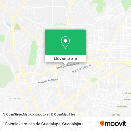 Mapa de Colonia Jardines de Guadalupe