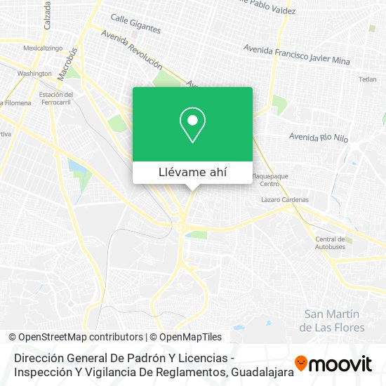 Mapa de Dirección General De Padrón Y Licencias - Inspección Y Vigilancia De Reglamentos