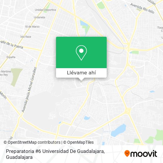 Mapa de Preparatoria #6 Universidad De Guadalajara