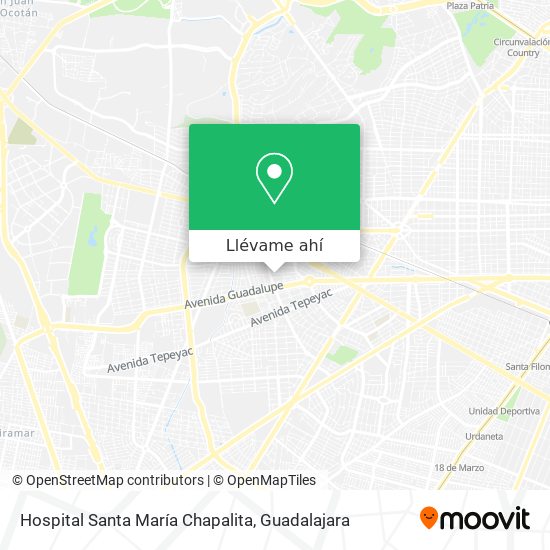 Mapa de Hospital Santa María Chapalita