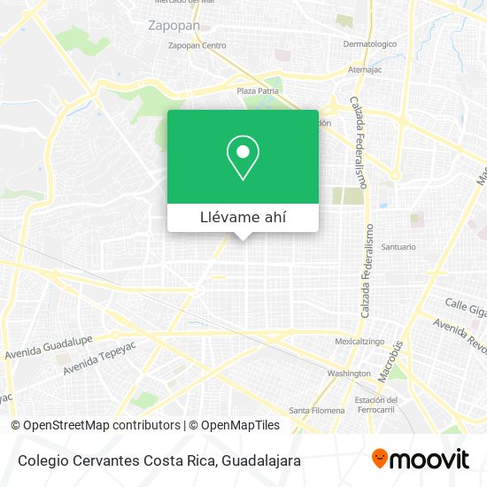 Mapa de Colegio Cervantes Costa Rica
