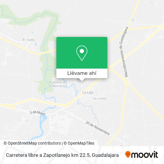 Mapa de Carretera libre a Zapotlanejo km 22.5