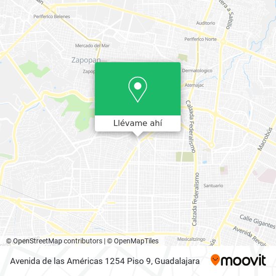 Cómo llegar a Avenida de las Américas 1254 Piso 9 en Guadalajara en Autobús  o Tren?