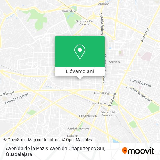 Mapa de Avenida de la Paz & Avenida Chapultepec Sur