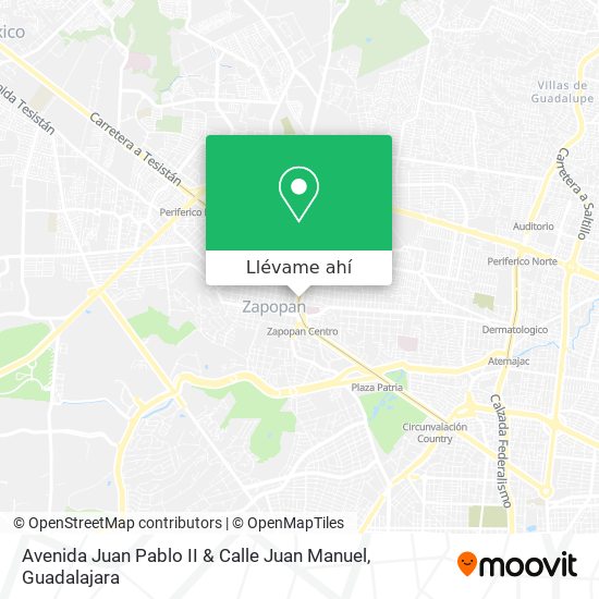 Mapa de Avenida Juan Pablo II & Calle Juan Manuel