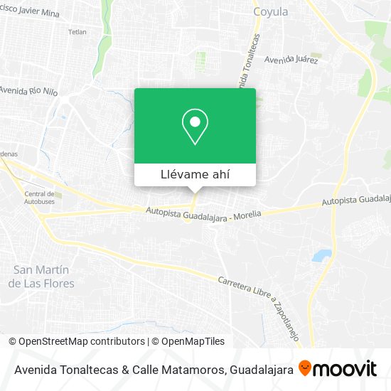 Mapa de Avenida Tonaltecas & Calle Matamoros