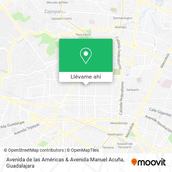 Mapa de Avenida de las Américas & Avenida Manuel Acuña