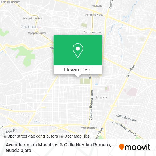 Mapa de Avenida de los Maestros & Calle Nicolas Romero