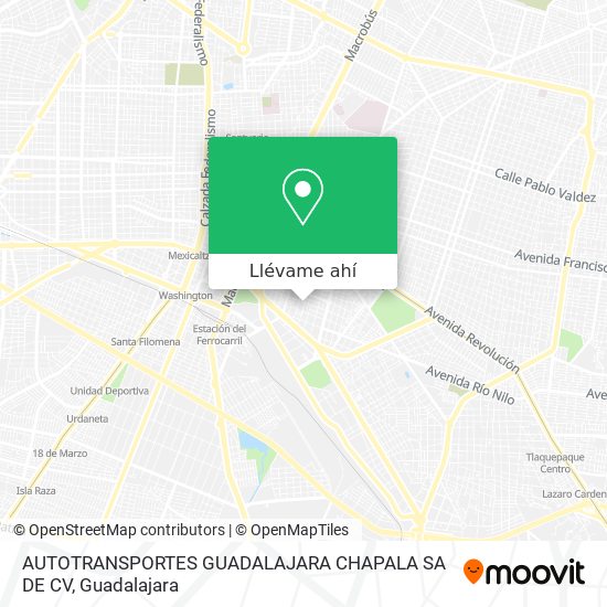 Mapa de AUTOTRANSPORTES GUADALAJARA CHAPALA SA DE CV