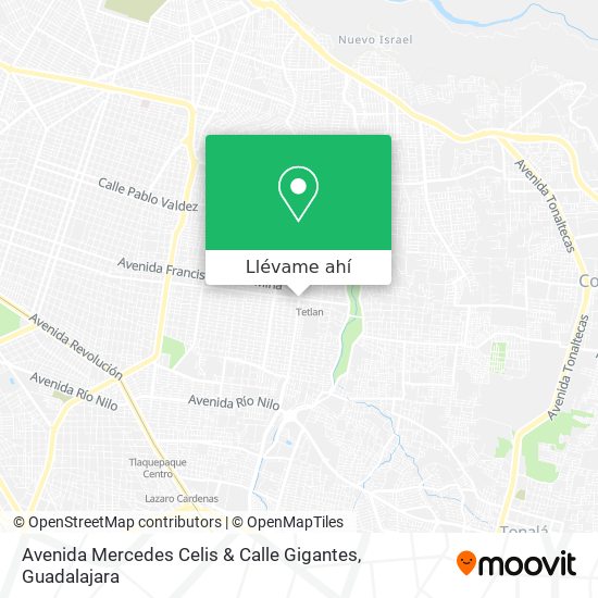 Mapa de Avenida Mercedes Celis & Calle Gigantes