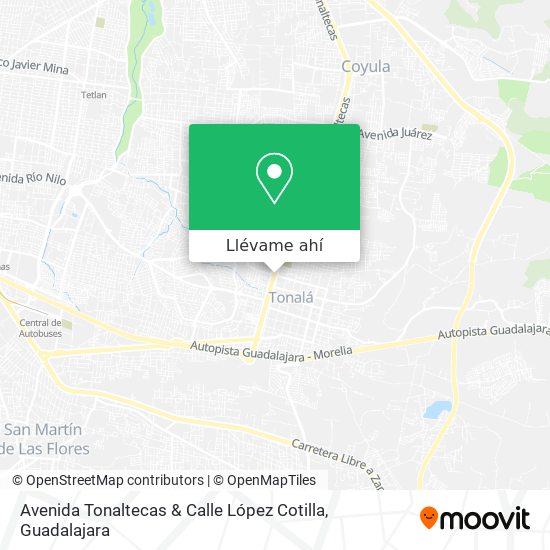 Mapa de Avenida Tonaltecas & Calle López Cotilla