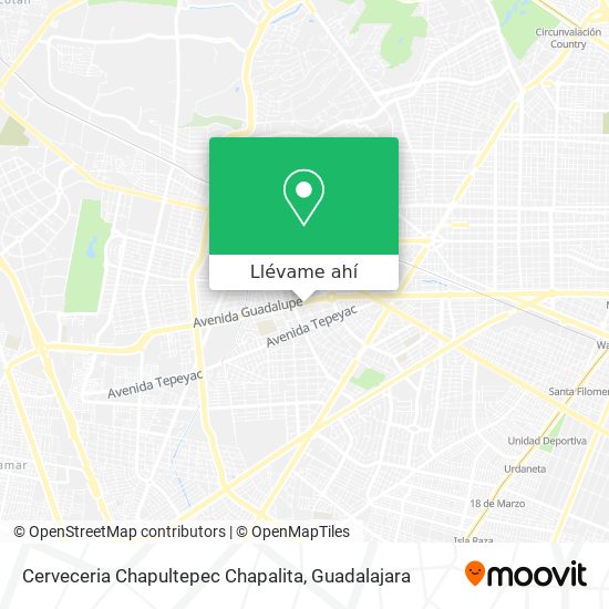 Mapa de Cerveceria Chapultepec Chapalita