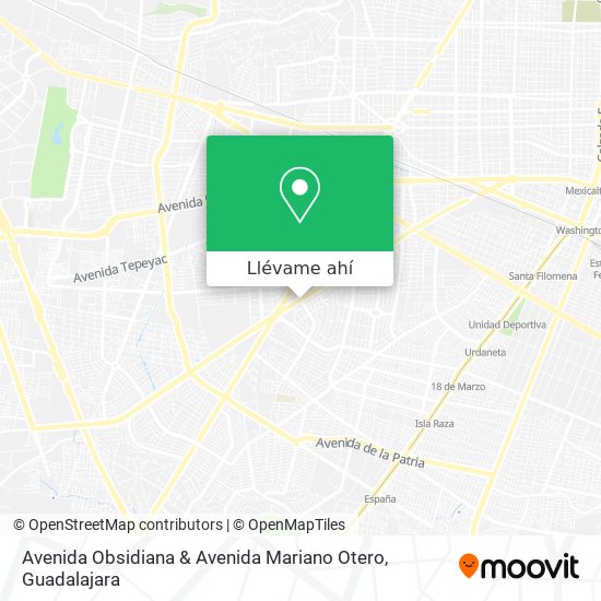 Mapa de Avenida Obsidiana & Avenida Mariano Otero