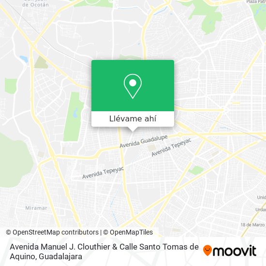 Mapa de Avenida Manuel J. Clouthier & Calle Santo Tomas de Aquino