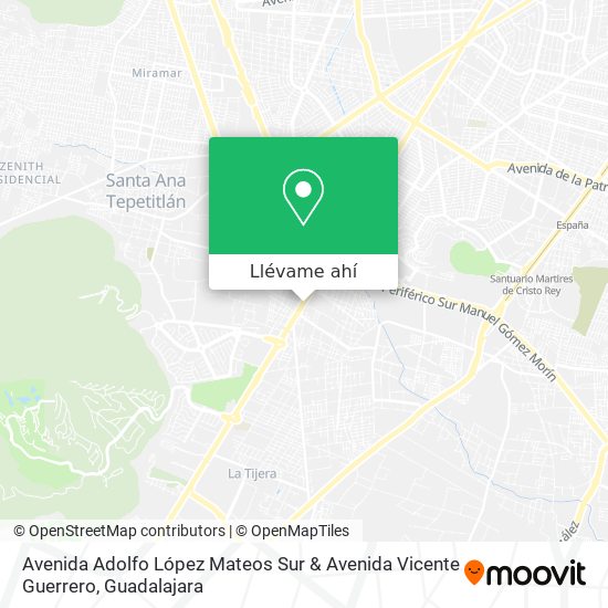 Mapa de Avenida Adolfo López Mateos Sur & Avenida Vicente Guerrero