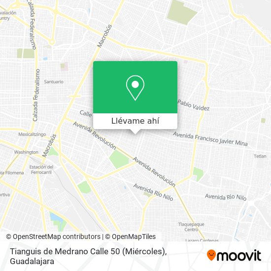 Mapa de Tianguis de Medrano Calle 50 (Miércoles)