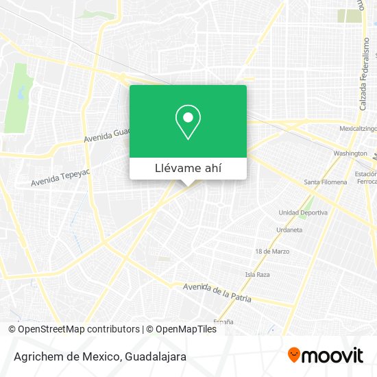 Cómo llegar a Agrichem de Mexico en Guadalajara en Autobús o Tren?