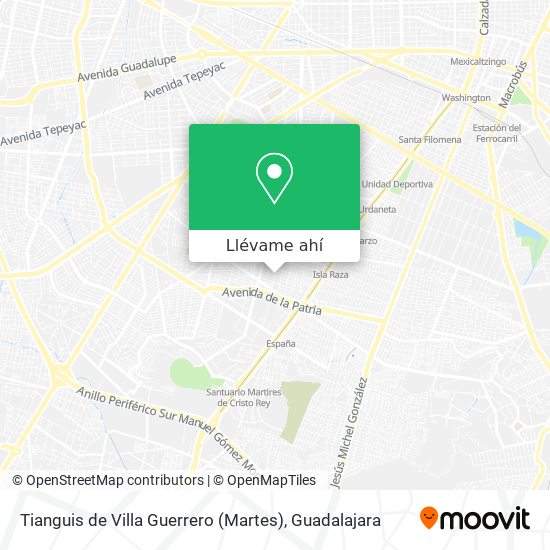 Mapa de Tianguis de Villa Guerrero (Martes)