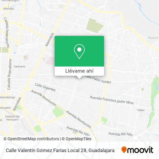 Mapa de Calle Valentín Gómez Farías Local 28