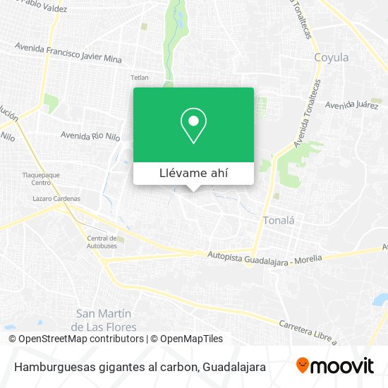 Mapa de Hamburguesas gigantes al carbon