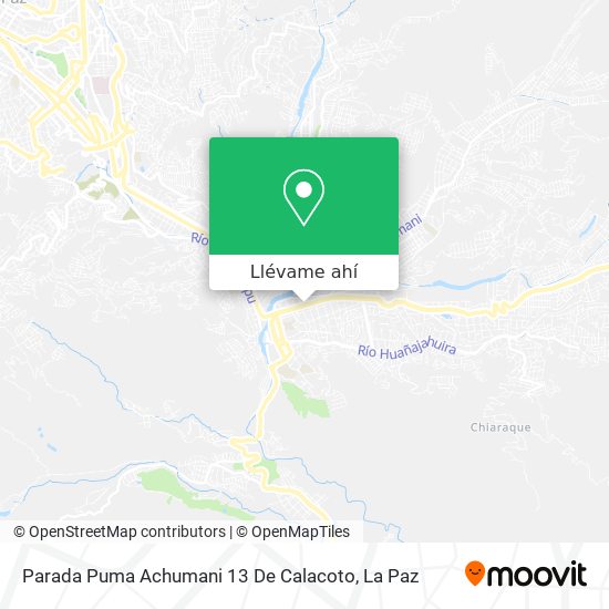 Mapa de Parada Puma Achumani 13 De Calacoto