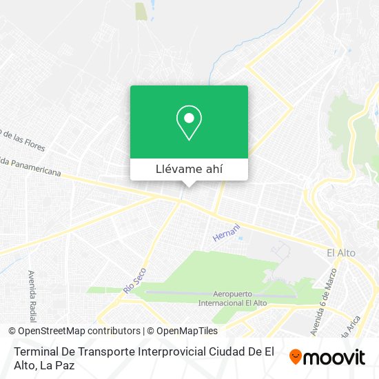 Mapa de Terminal De Transporte Interprovicial Ciudad De El Alto