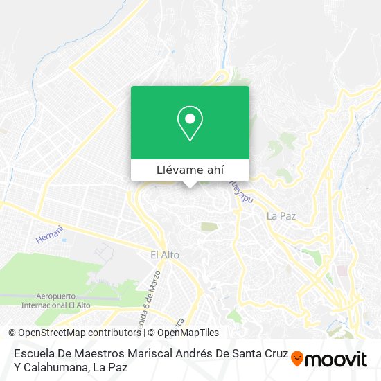Mapa de Escuela De Maestros Mariscal Andrés De Santa Cruz Y Calahumana