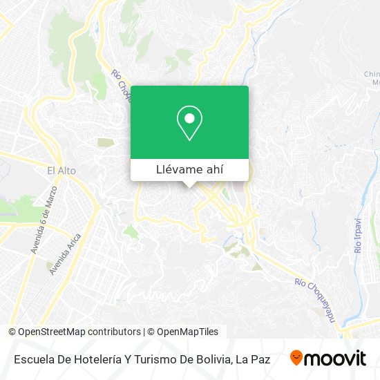 Mapa de Escuela De Hotelería Y Turismo De Bolivia