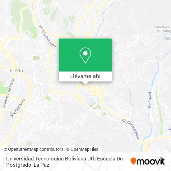 Mapa de Universidad Tecnológica Boliviana Utb Escuela De Postgrado