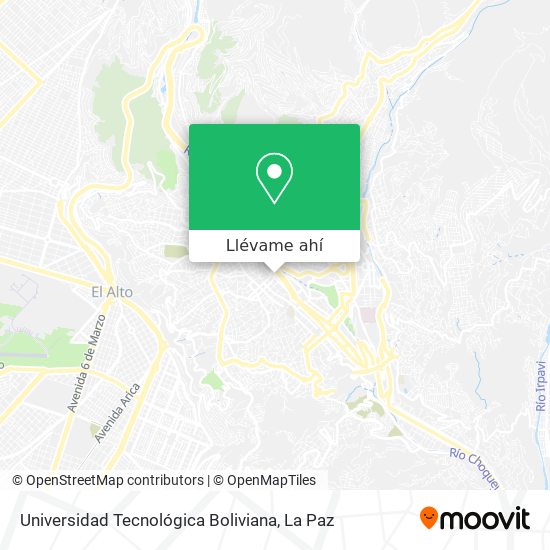 Mapa de Universidad Tecnológica Boliviana
