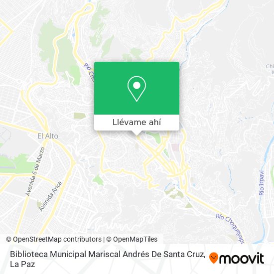 Mapa de Biblioteca Municipal Mariscal Andrés De Santa Cruz