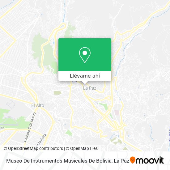 Mapa de Museo De Instrumentos Musicales De Bolivia