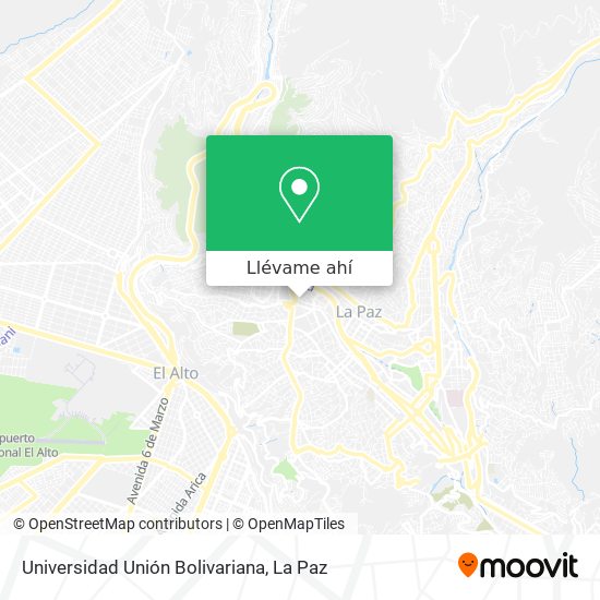 Mapa de Universidad Unión Bolivariana