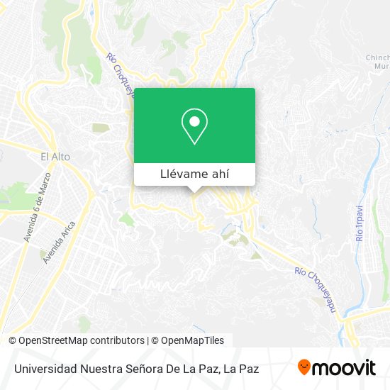 Mapa de Universidad Nuestra Señora De La Paz