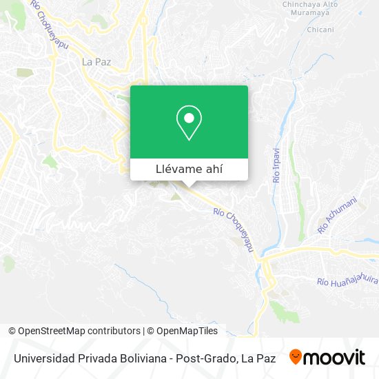 Mapa de Universidad Privada Boliviana - Post-Grado